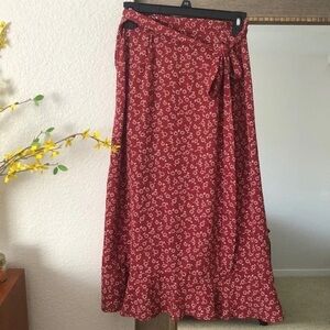 Wrap midi skirt